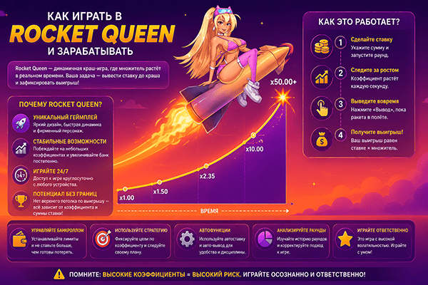 Rocket Queen how to play and earn - infographic